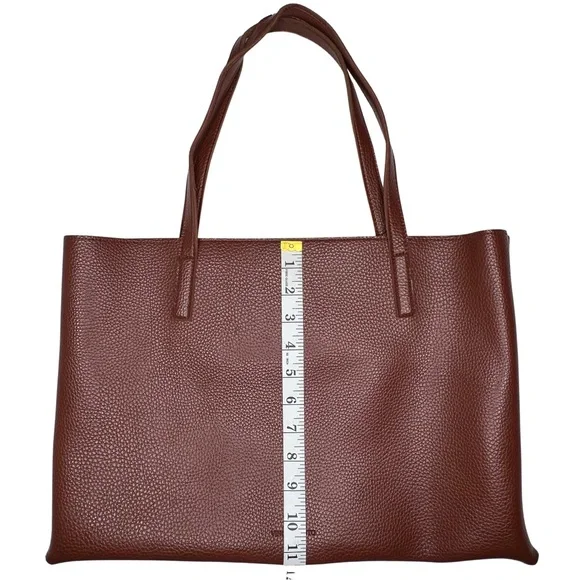 ❌SOLD❌ Vince Camuto Vegan Pebbled Faux Leather Tote Laptop Bag Brown Black - Picture 15 of 17